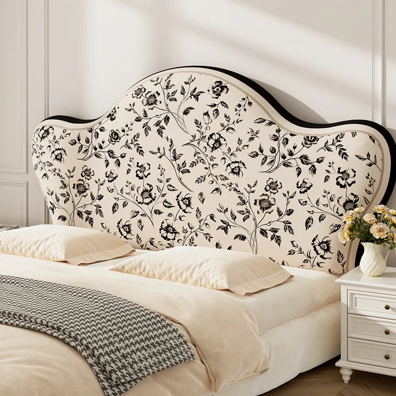 120/150/180/200/220cm 인쇄 침대 옆 등받이 보호 머리판 먼지 커버 모든 항목을 포함하는 레트로 침대 머리 커버 침실 장식