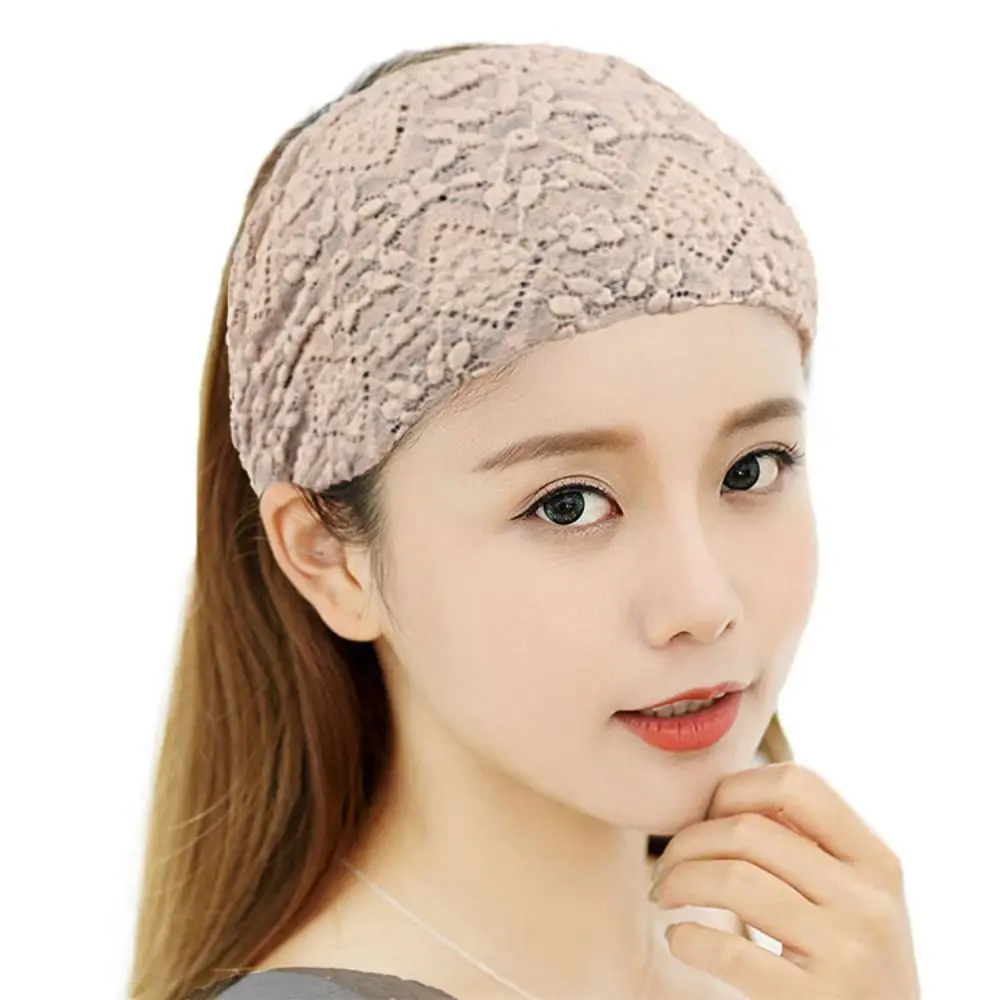 Mesh-Blumen-Stirnband, Spitzen-Haarband für Mädchen und Frauen, einfaches Waschgesicht, Haarband, breite Seite, Haarband, Kopftuch, Haar-Accessoires – Detail 15