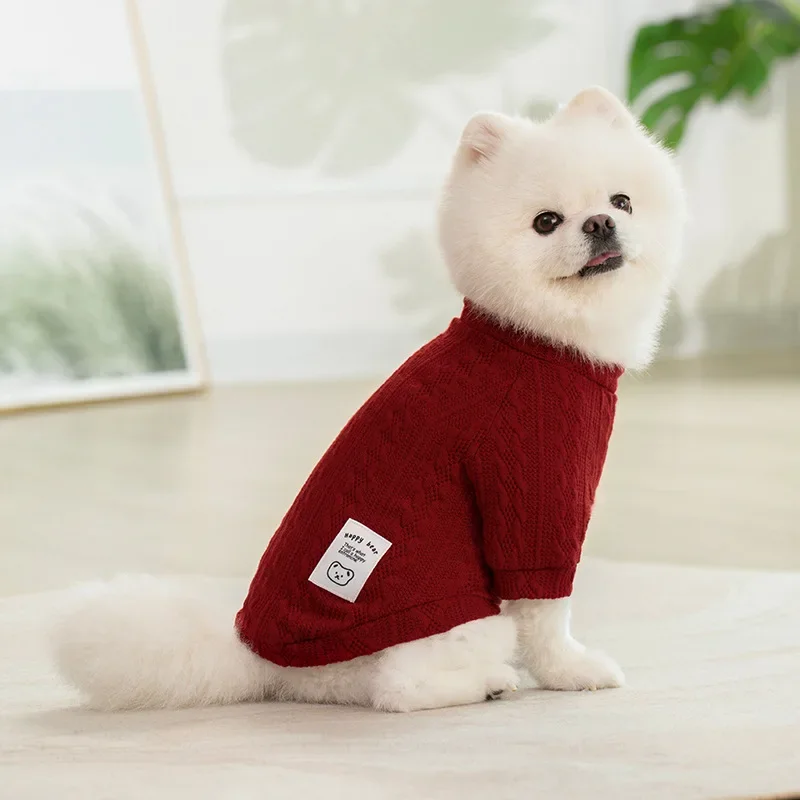 Dog knitted dog clothes Warm Puppy Clothes for Small Dogs Cats Vest Pet Clothing Chihuahua Apparel French Bulldog Costume Pug Coat