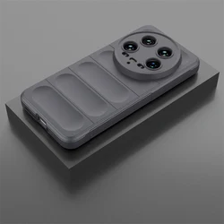 Luxury Carbon Fiber Soft TPU Phone Case - Premium Rubber Back Cover for Xiaomi 14 Ultra (DarkGray)