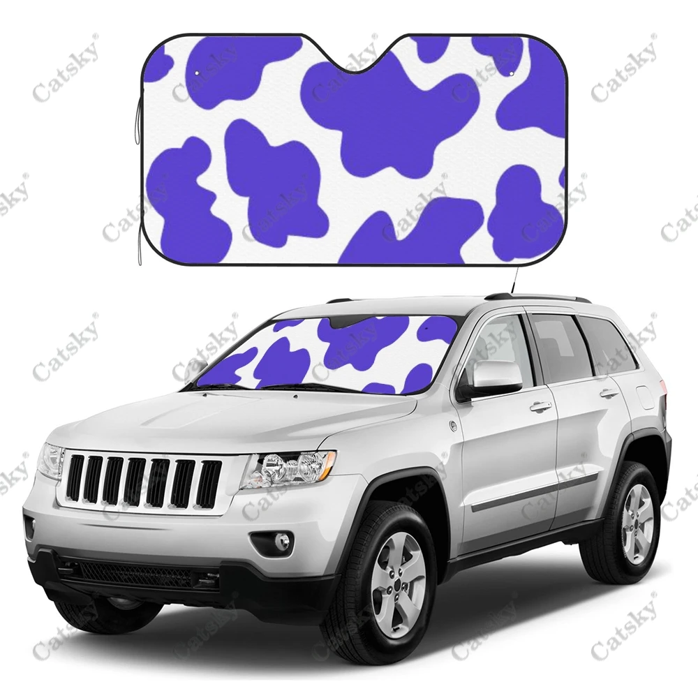 

Blue Dot map of cows Car Windshield UV-proof Sunvisor,Car Windshield Sunshade Protect,Car Accessory Foldable Sunshade Keep Cool