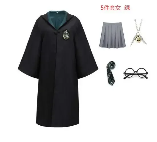 thumbnail image 1 of Capa mágica Capa de Harry Potter Túnica Disfraz de Hermione Granger Falda Bufanda de Potter Gafas Gryffindor Fiesta navideña Accesorios de regalo, 1 of 5