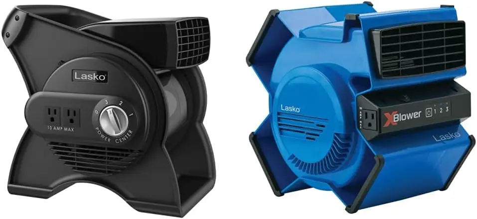 

High Velocity Pro Pivoting Utility Fan, Black & High Velocity X-Blower Air Mover Utility 3-Speed 6-Position Fan with Electro Air