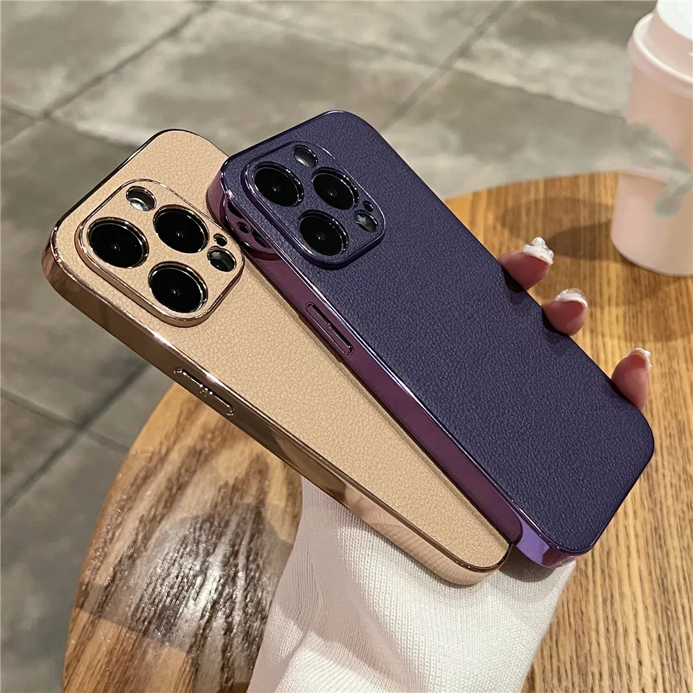 Electroplating Old Flower Luxury L V Simple Stylish Brand Geometric  Patterns Leather Phone Case for iPhone 12 11 PRO Xr X Xs Max Soft Cover -  China Electroplating Old Flower and Mobile