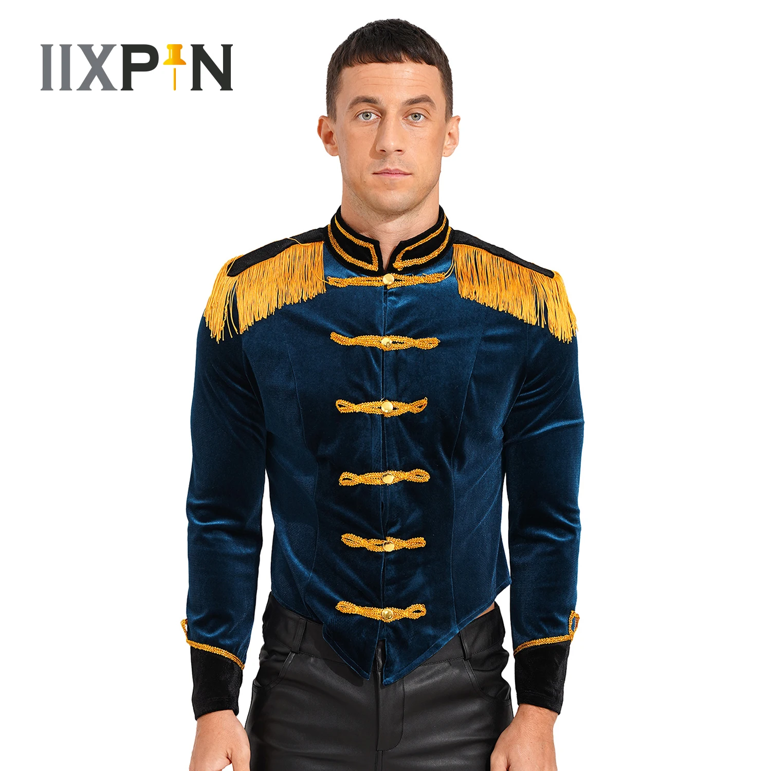 MensCircusRingmasterJacketLongSleeveStandCollarCoatHalloween