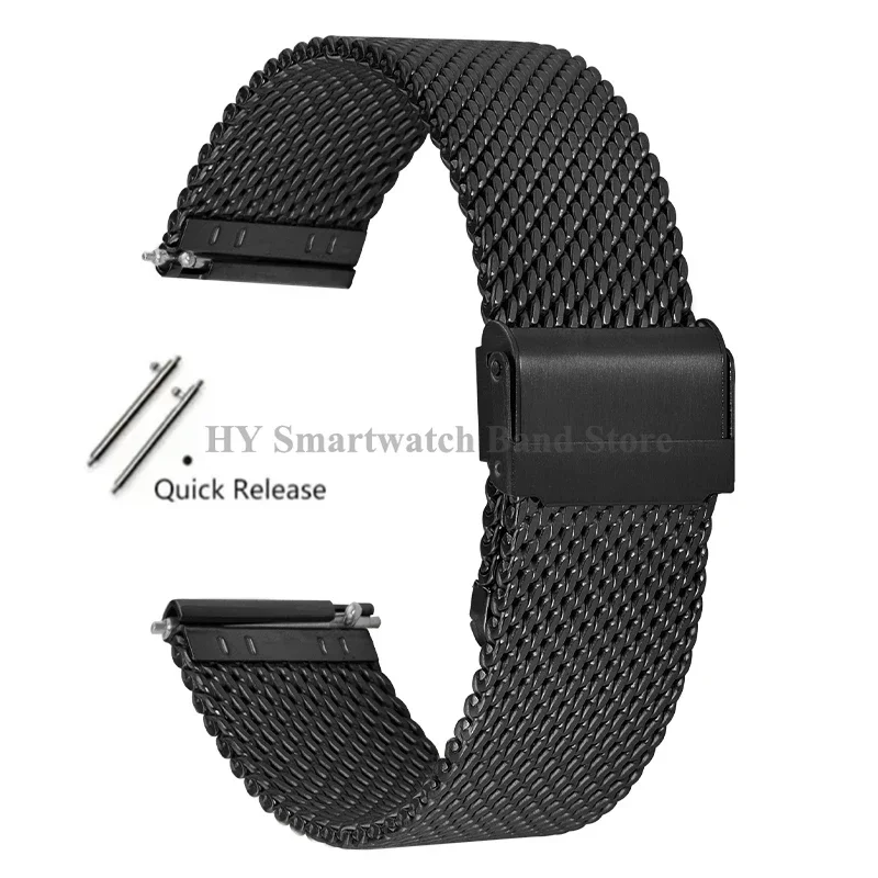 Sleek Milanese Mesh Stainless Steel Watch Band - Universal Fit, Heavy-Duty Design