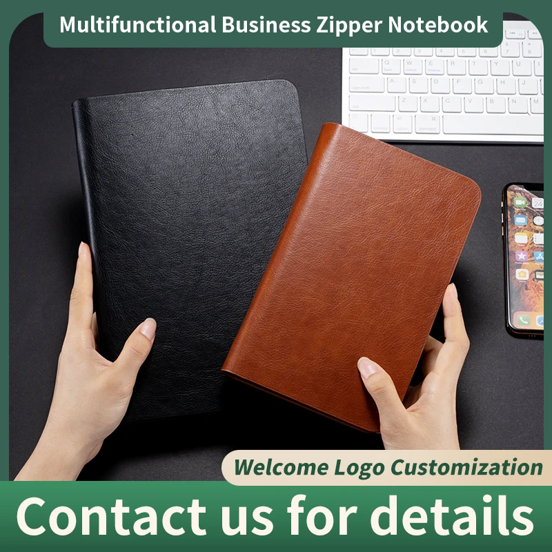 Leather Zipper Binder Journal Planner a6 Carteira Pasta a5 Pasta do Negócio pu