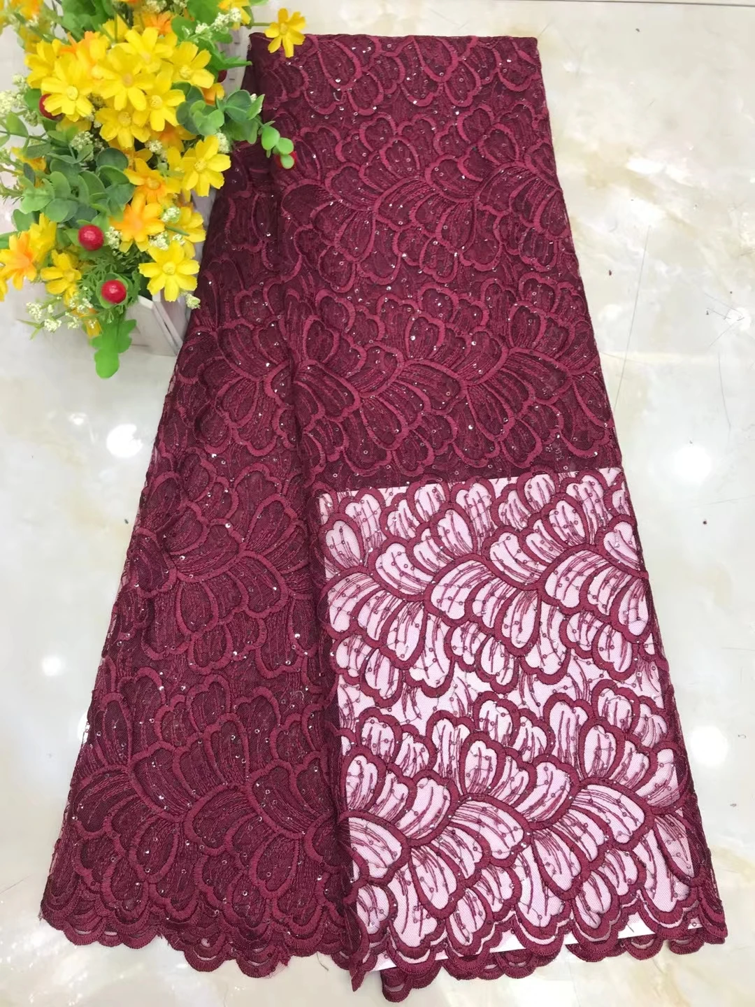 

Accessories Sewing Trimming Sequin Stack Nigerian Free Shipping Craft Mesh Lace Fabric Tulle Wedding Dress By The Yard Banquet