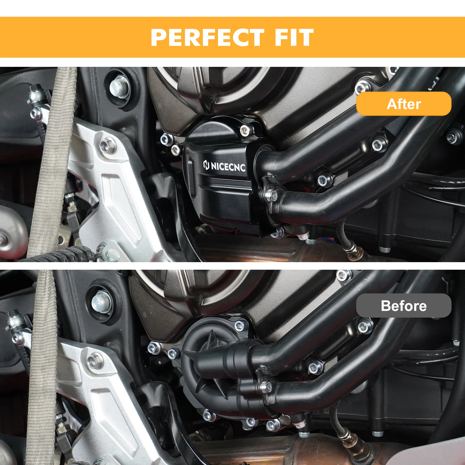 (EU-Lager) Für Yamaha Tenere 700 XTZ 700 2019-2024 Aluminium-Kupplungsdeckel Wasserpumpenschutz T700 Rally Edition 2020-24 MT-07 XSR700 – Detail 2