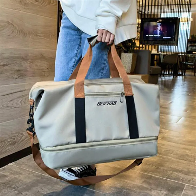 

Fashion Travel Bags For Women Large Capacity Men's Sports bag Waterproof Weekend Sac Voyage Female Messenger Bag Dry And Wet