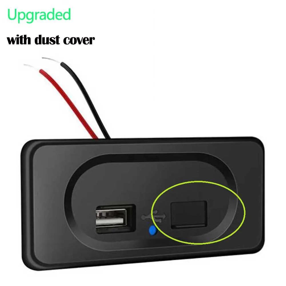 Caravan DC5V/3.1A Charging Socket Dual USB Ports Plug Charger Outlet Accessories for 12V Camping Car Boat Motorhome Camper