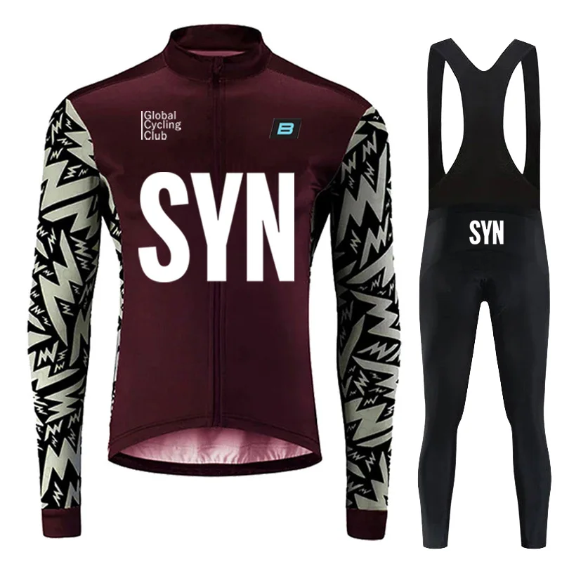 SYN BIEHLER-Long Sleeve Cycling Jersey Set, Road Bike Uniform, Bicycle Clothing, MTB Clothing, Autumn 3