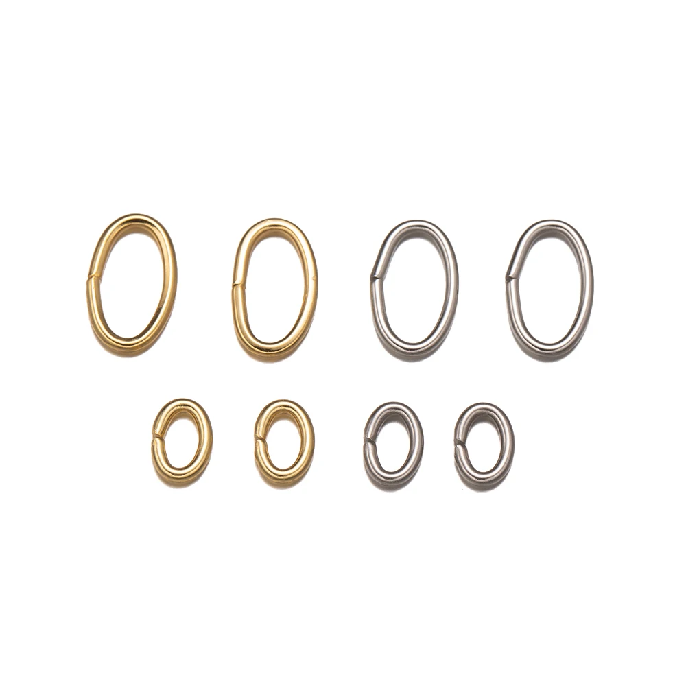 50 Stück Edelstahl oval Split Jump Open Rings Steck verbinder für DIY Armbänder Halsketten Kette Schmuck Ergebnisse machen Lieferungen – Detail 3