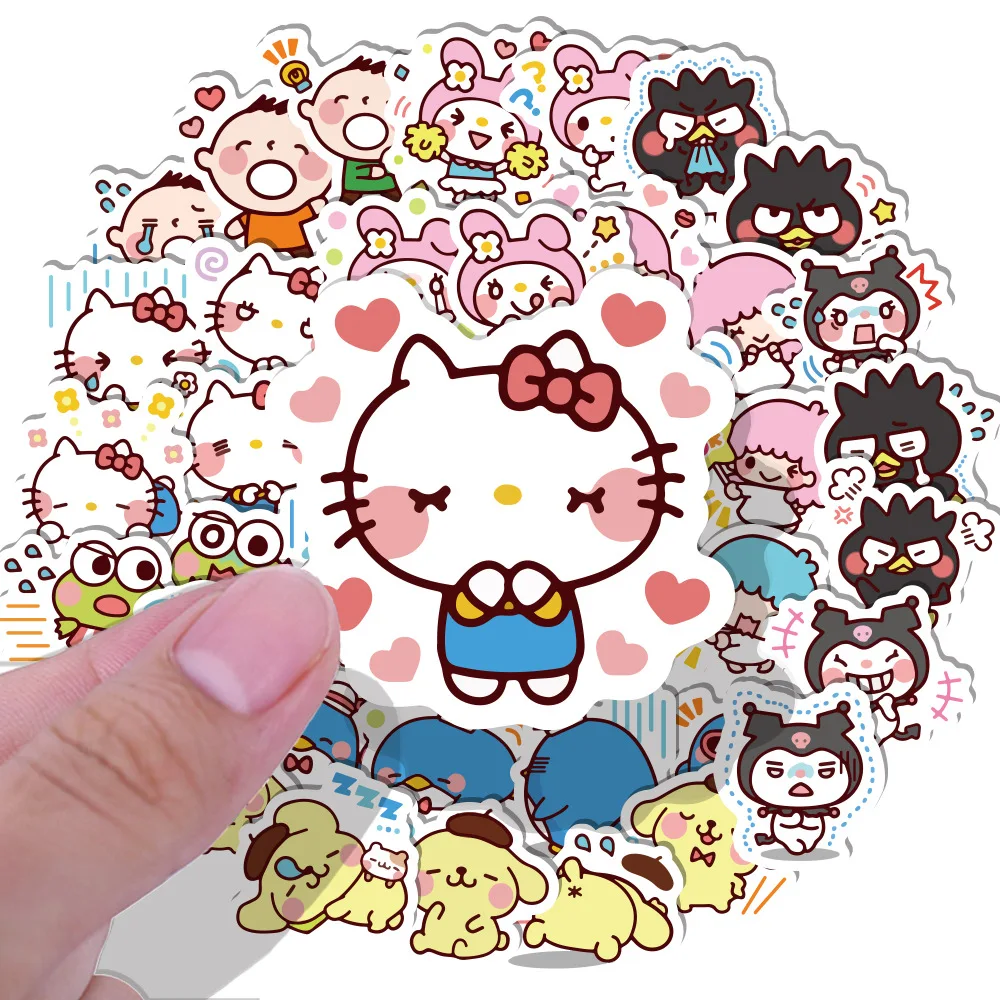 Cute Anime Stickers Pack Hellokitty Kuromi Cinnamoroll - Temu