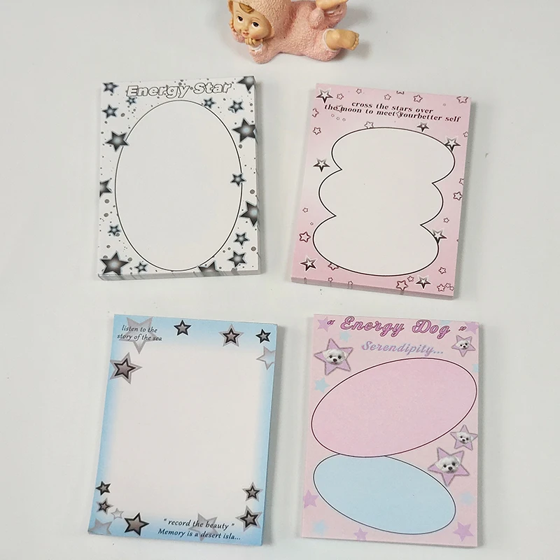 80Pcs Sweet Cool Star Memo Pad Decoration Scrapbook DIY Diary Album Message Notes Paper Notepad Kawaii School Stationery