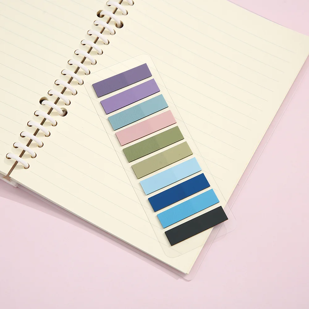 Vibrant Transparent Colorful Index Sticker Memo Pad - 200 Sheets Self-Adhesive Sticky Notes