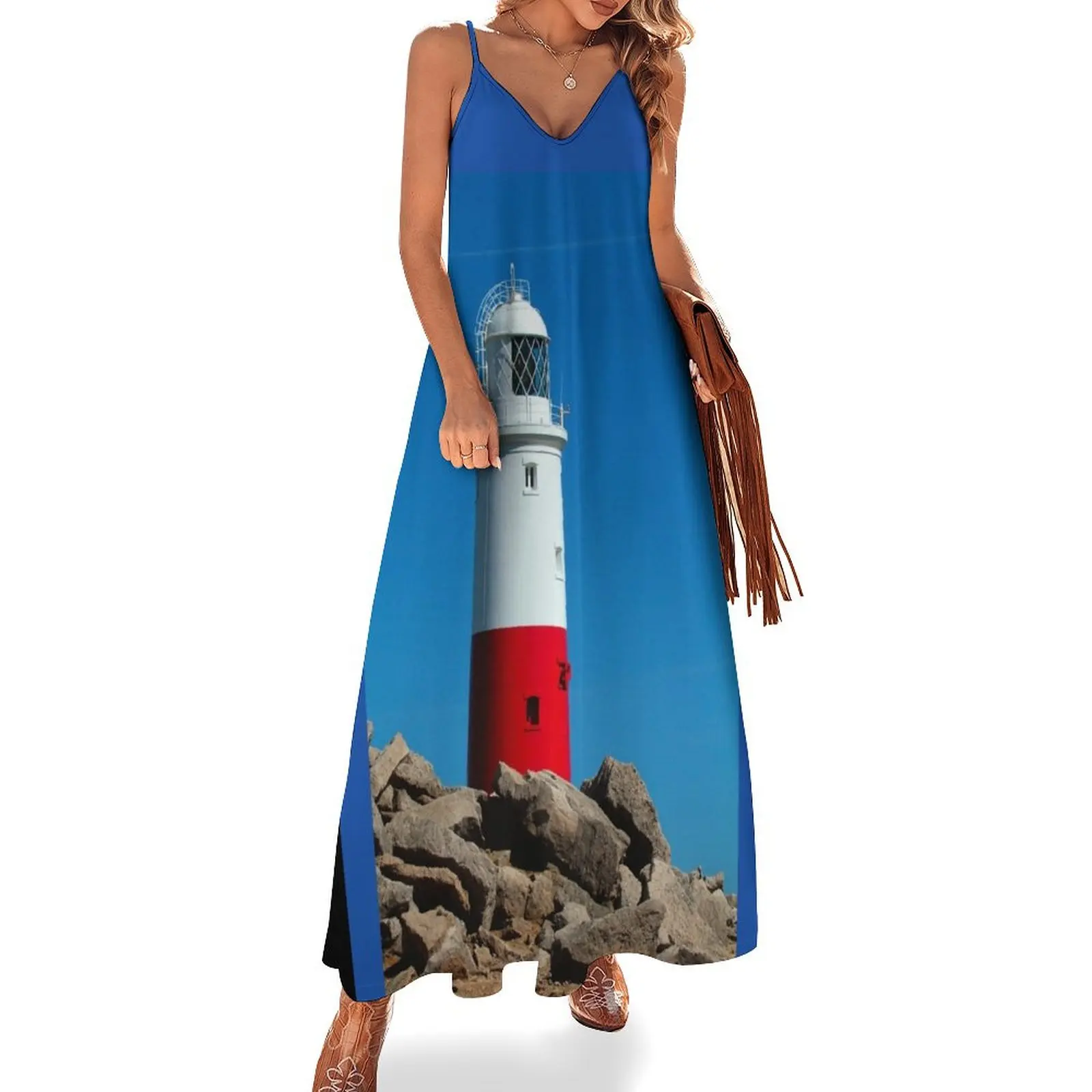 

Portland Bill Lighthouse Sleeveless Dress festival outfit women summer dress