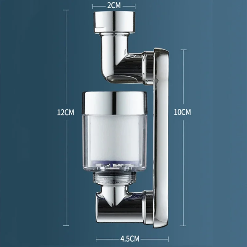 Universeller Wasserhahn-Verlängerer mit Filter 1080 ° Schwenkbarer Spritzwassergeschützter Wasserhahn-Filter Entfernt Chlor & Schwermetalle für Saubereres Wasser – Detail 2