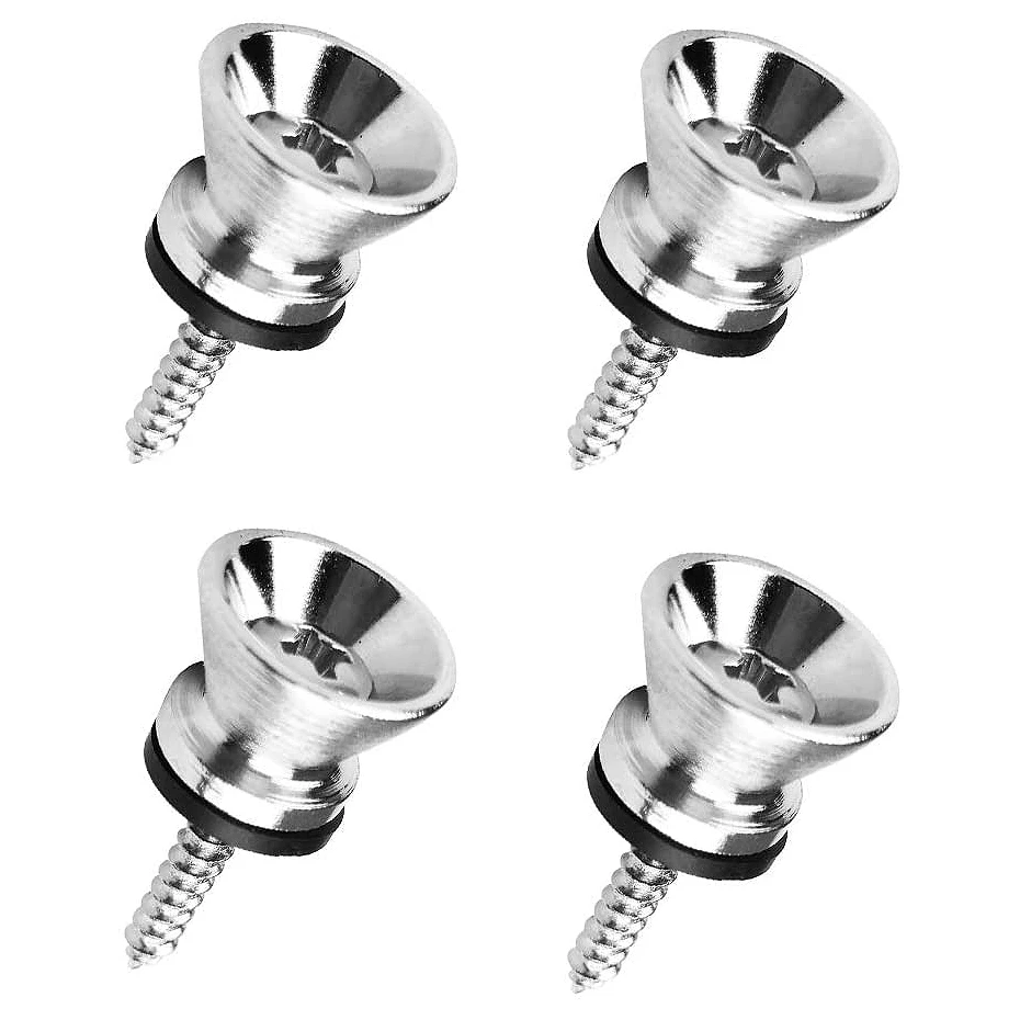 Metal Strap Buttons End Pins with Mounting Screws for Electric Acoustic Guitar Bass Ukulele 10Pcs