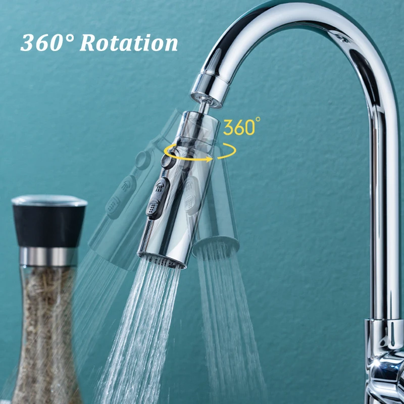 Faucet Aerator Kitchen Faucet Aerator 3 Modes Bathroom Anti-splash Tap Extender Adapter Washbasin Sprayer Saving Water Tap Filter Nozzle