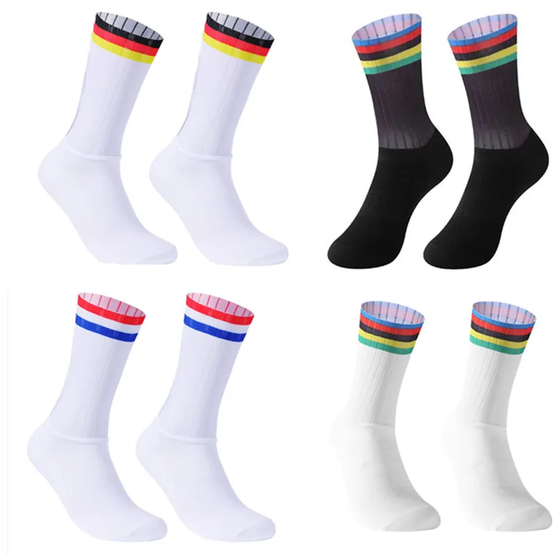

Socks 2023 Cycling New Anti Aero Slip Whiteline Silicone Summer Socks Men Bicycle Sport Running Bike Socks Calcetines
