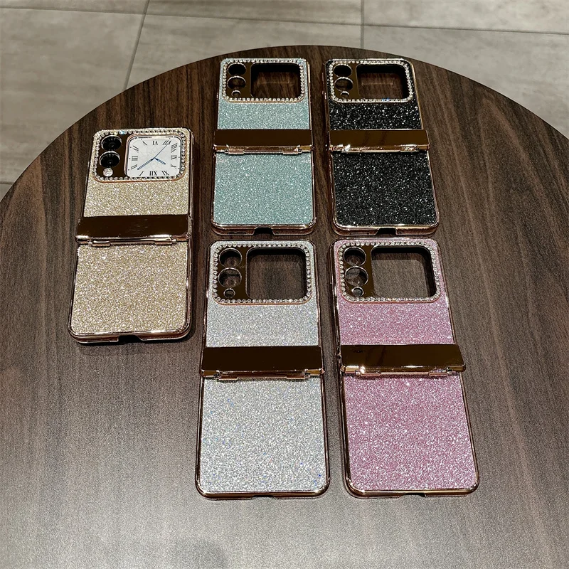 GLITTER Für Huawei Nova Flip Fall Diamant Rahmen Objektiv Scharnier Schutzhülle_voghion.com