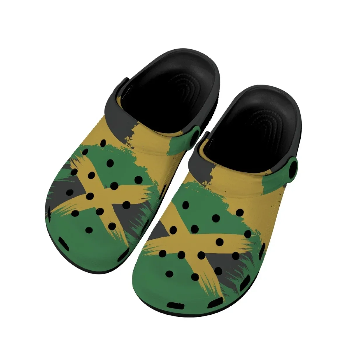 Lightweight Beach Sandals Jamaican Flag Print Comfortable Home Slipper For Adults Non Slip Casual Girls Slides Garden Hole Shoes
