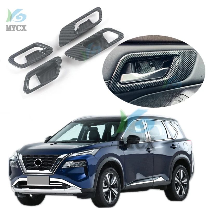 

Для nissan x-trail xtrail x trail 2022 углеродное волокно ABS Автомобильная дверная интерьерная Ручка протектор крышка Накладка молдинг автомобильный Стайлинг