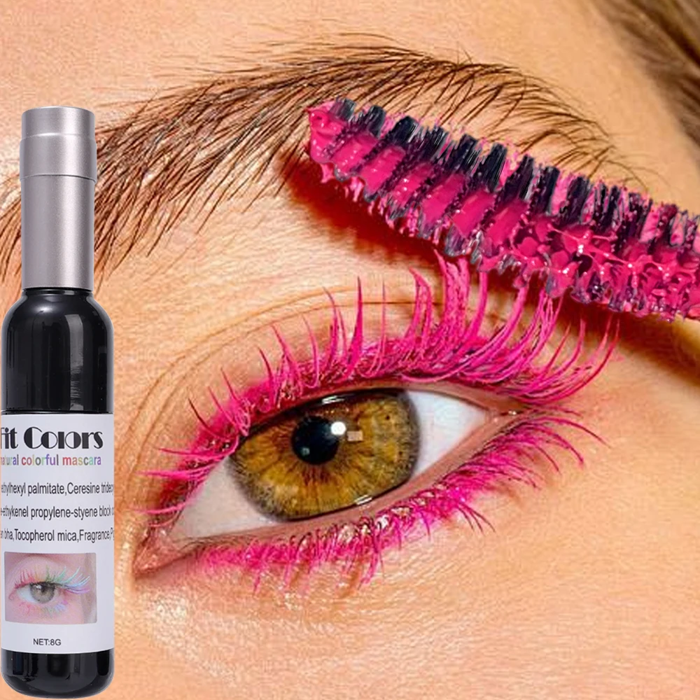 Silk Fiber Colorful Lash Mascara Long Lasting Smudge-Proof Mascara Builds Charming Lengthening and Thick Volume 4D Eye Makeup