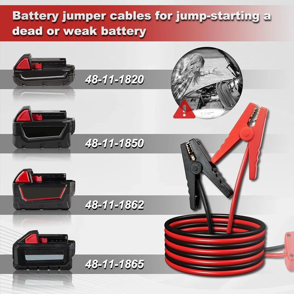 Jumper Cable Clamps for Milwaukee M18 18V Battery Jumper Starter,8AWG Portable Battery Starter for Power Tool
