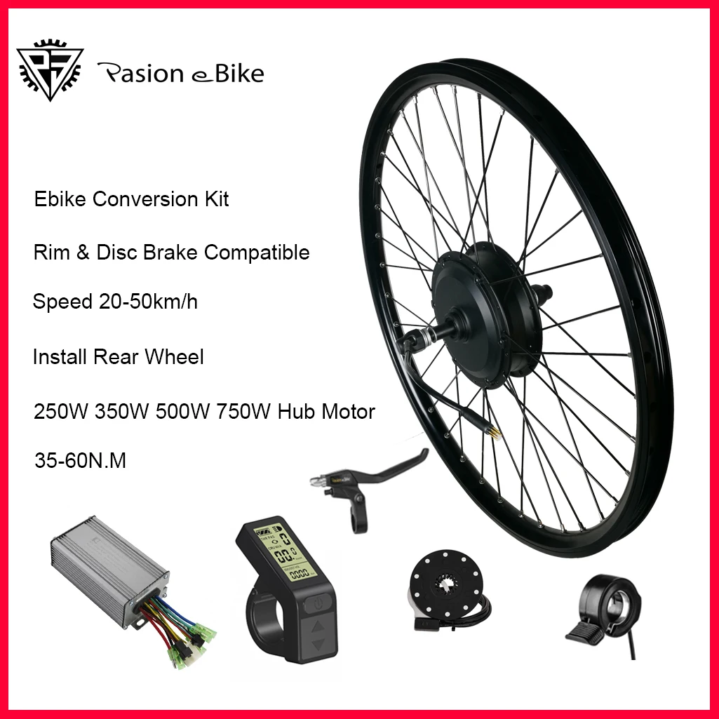 Ebike Rear Wheel Conversion Kit 250W 350W 500W 750W Electric Bicycle  Rear Gear Hub Motor bike Wheel bicicleta electrica Compati