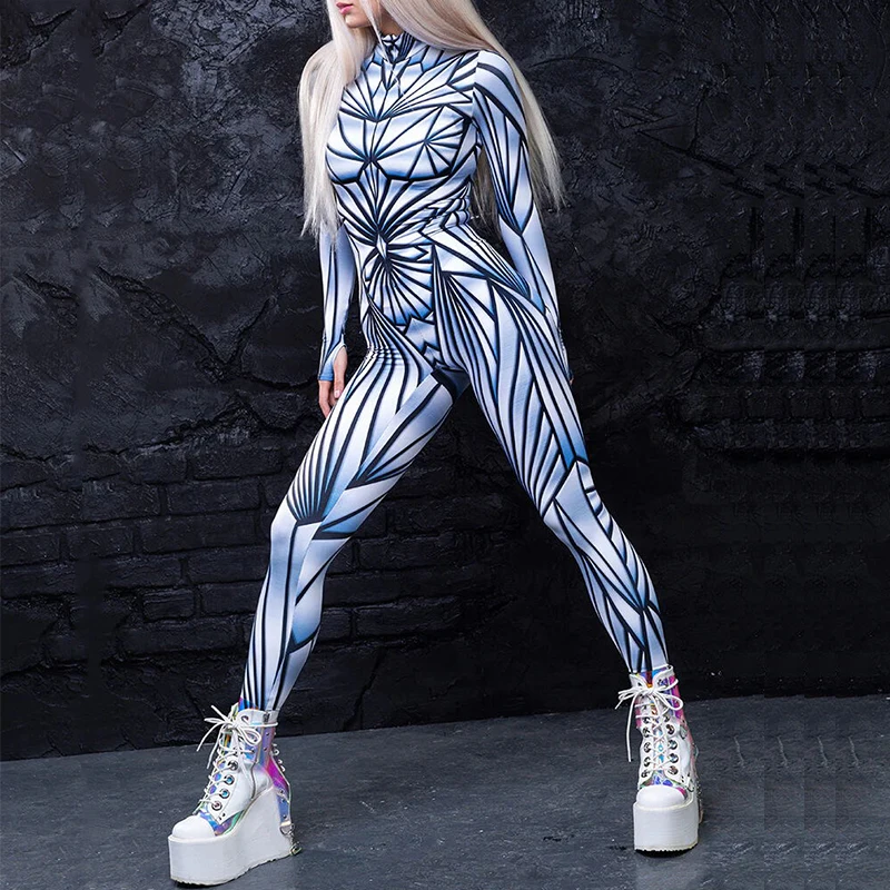 Woman Crystal Damage Costume Jumpsuits Bodysuit Cosplay costume Women romper jumpsuit Adult unitard Girl Holiday Party Cosplay Outfit