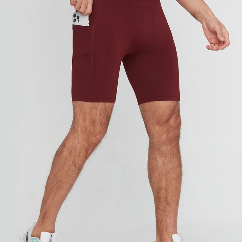 Men Shorts Pockets Outdoor Sweatpants Running Breathable Gym Shorts Quick Dry Casual Wear Basketball Tight Solid