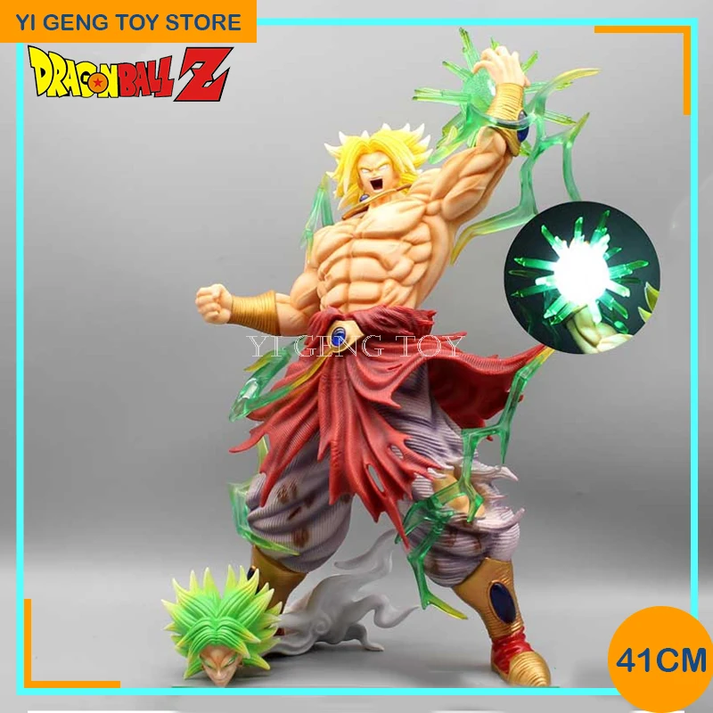 

41cm Anime Dragon Ball Z Broli Figure BUG Smsp Super Saiyan Broly Large Figurine GK Statue PVC Collectible Model Toys Gift Kids