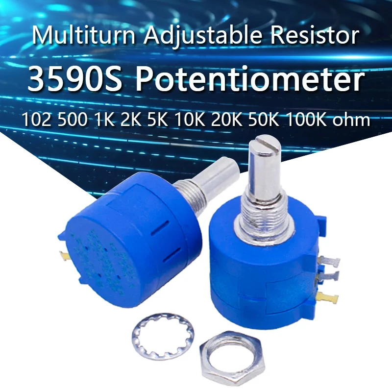 3590S Multiturn Potentiometer 500 1K 2K 5K 10K 20K 50K 100K ohm Potentiometer Adjustable Resistor 3590 102 202 502 103 3590S-2 rotary potentiometer wire wound potentiometer
