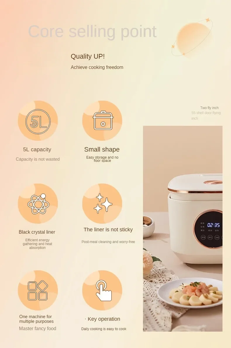 Description Picture 3 of item110V Electric Cooker Household Multi-Function Intelligent Non-Stick Cooker Electric Cooker Household Appliances Steamer
