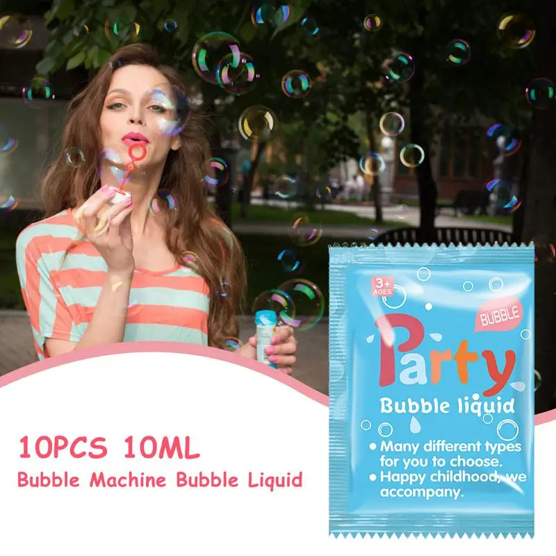 Bubble Refill Solution 10 Pack Of 10ml Water Soapbar Liquid Convenient Kids Toys Safe Party Favor Portable Water Soapbar Liquid 4
