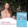 Bubble Refill Solution 10 Pack Of 10ml Water Soapbar Liquid Convenient Kids Toys Safe Party Favor Portable Water Soapbar Liquid 4
