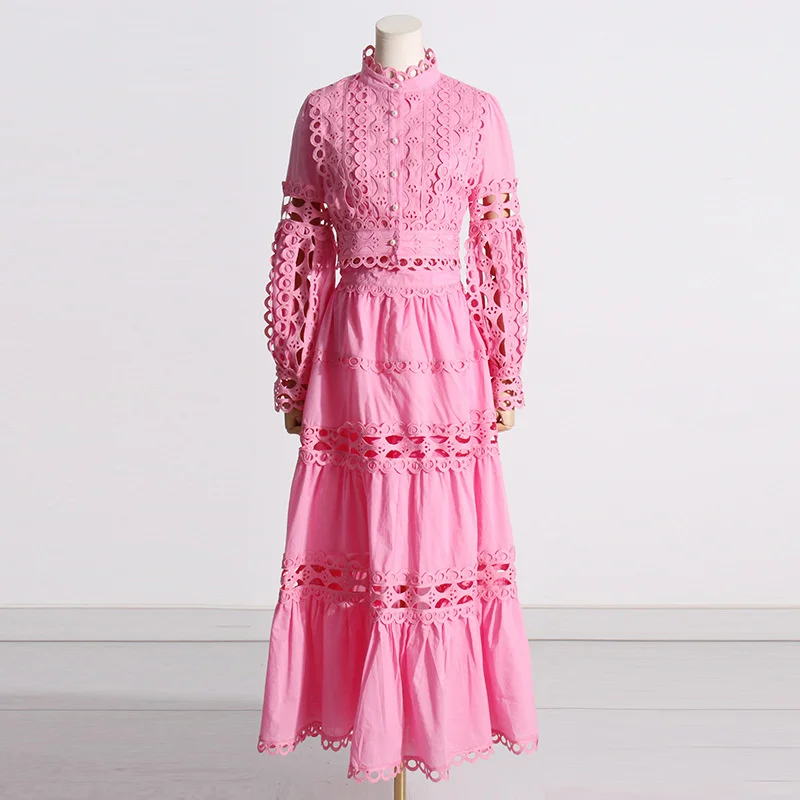 セットアップ 2ピース 花柄 レース Aライン エレガント マキシ丈 ジャマリー-女性用フラワー刺繍ツーピースセット、シングル