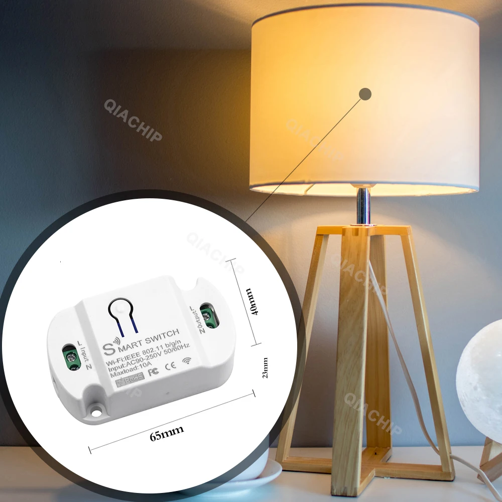 QIACHIP WiFi Mini Smart Home Wireless Remote Control 10A Doodle Smart Life APP220V Breaker Timer With Alexa Google Home wireless remote controller smart universal remote control smart ir remote control bluetooth voice remote control