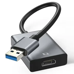 High - Definition USB to HDMI 1080P Video Converter Cable - USB 2.0 (Gray)