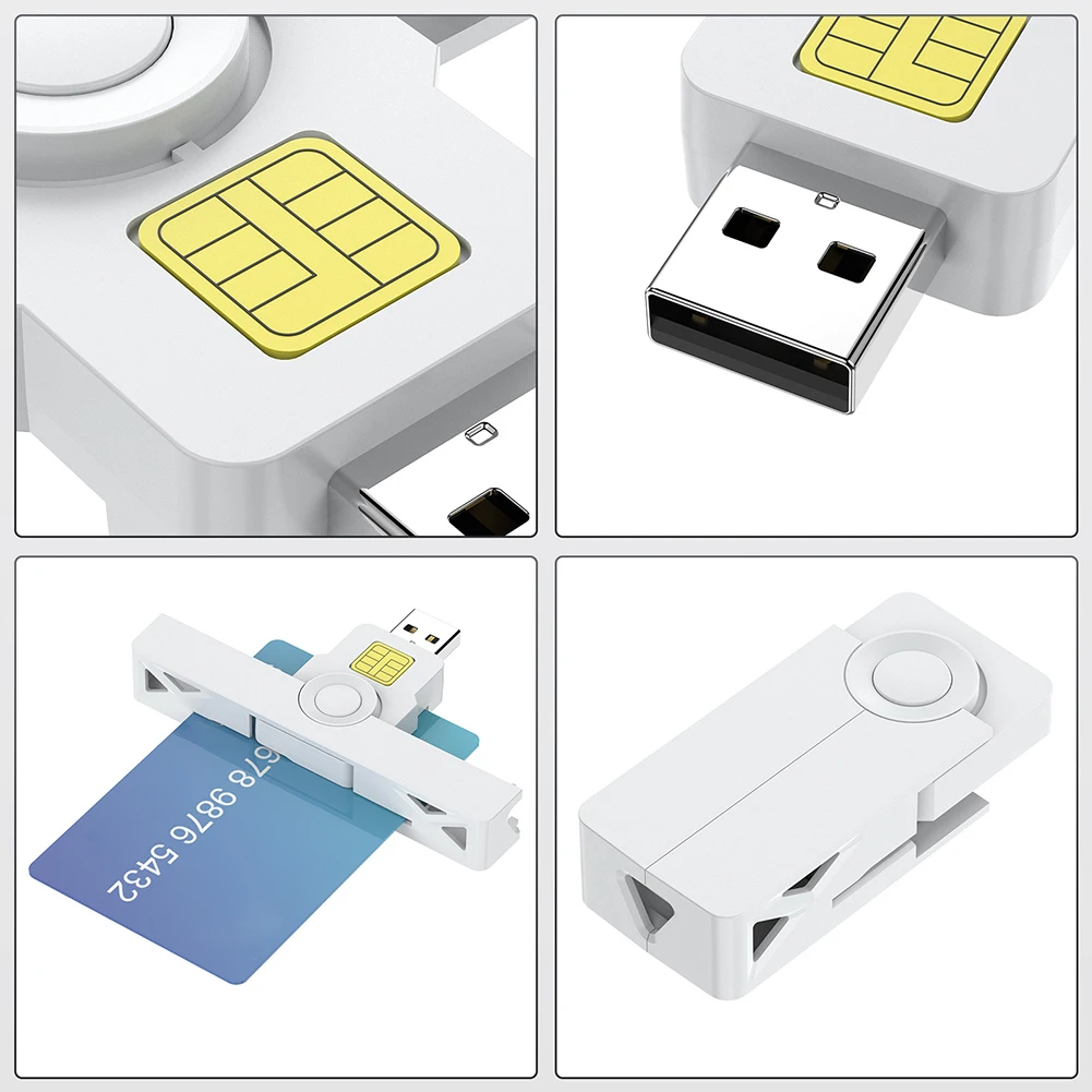 ID CAC 카드 리더 USB 공용 액세스 CAC 휴대용 스마트 카드 리더, 디지털 인증서 보안용 USB2.0 C타입