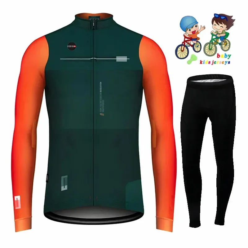 Kids Cycling Clothing Jersey Set Long Sleeve Suit MTB Children's Cycling Wear