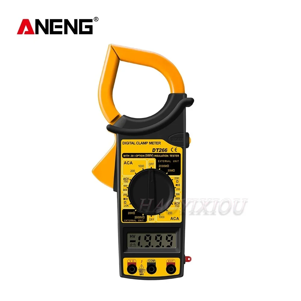 ANENG LCD 1999 카운트 디지털 트루 RMS 전문 클램프 계량기, AC DC 전류 전압 테스터, 멀티미터 펜치 전류계, DT266