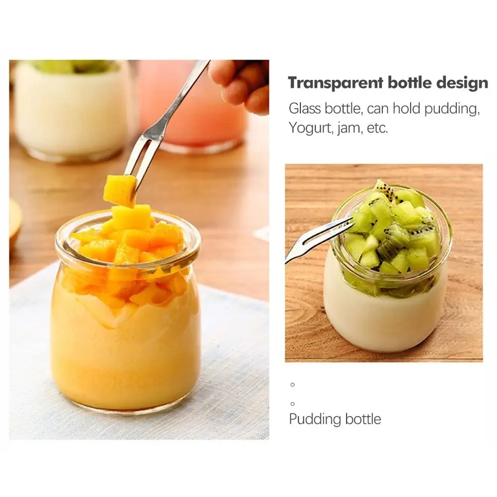 New Pudding Jars High Temperature Resistant Glass Bottle Yogurt Container Glass Wishing Bottle Different-sized Storage Cups