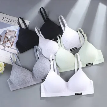 Cotton Women's AB cup Bra Underwear Wireless Gathering Comfortable V-Bra Women's Upward Push Underwear 1
