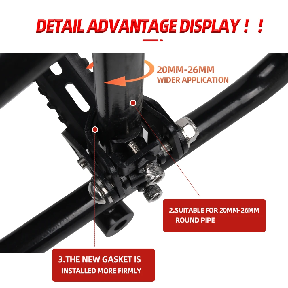 Motorcycle Highway Front Foot Pegs Folding Footpegs Footrests Clamps For BMW R1250GS R1200GS R 1200 GS 1250 GS Adventure ADV GSA motorcycle accessories motorcycle footrests motorcycle foot pedals