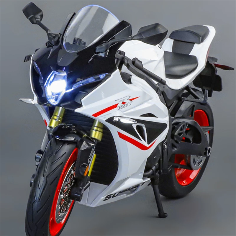 1/9 Suzuki GSX-1000R Alloy Racing Motorcycle Diecast Street Sports Motorcycle Model High Simulation With Light Children Toy Gift 2