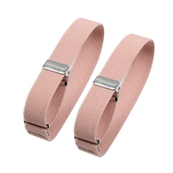 Elegant Adjustable Elastic Armband Sleeve Holders - Unisex Fashion Accessories (Pink)