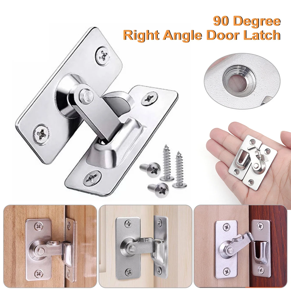 Door Flip Door Buckles Household Ornaments 90 Degree Right Angle Latch Stainless Steel Locks Bolt for Barn Sliding door latch sliding door latch door lock latch